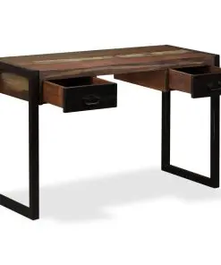 vidaXL Desk with 2 Drawers Solid Reclaimed Wood 120x50x76 cm
