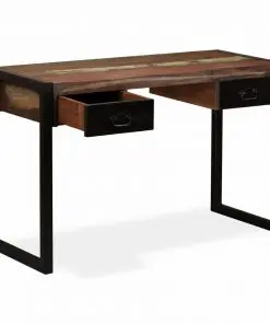 vidaXL Desk with 2 Drawers Solid Reclaimed Wood 120x50x76 cm