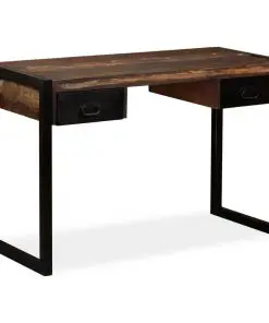 vidaXL Desk with 2 Drawers Solid Reclaimed Wood 120x50x76 cm