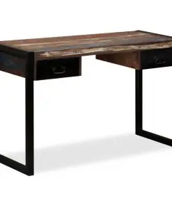 vidaXL Desk with 2 Drawers Solid Reclaimed Wood 120x50x76 cm