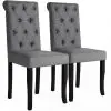 vidaXL Dining Chairs 2 pcs Dark Grey Fabric