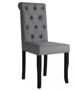 vidaXL Dining Chairs 2 pcs Dark Grey Fabric