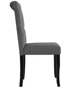 vidaXL Dining Chairs 2 pcs Dark Grey Fabric