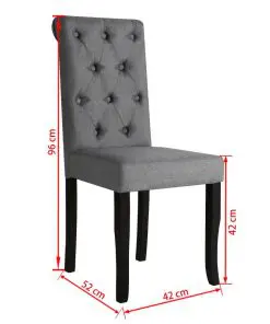 vidaXL Dining Chairs 2 pcs Dark Grey Fabric