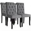 vidaXL Dining Chairs 4 pcs Dark Grey Fabric