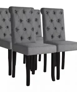 vidaXL Dining Chairs 4 pcs Dark Grey Fabric