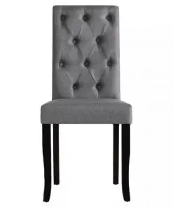 vidaXL Dining Chairs 4 pcs Dark Grey Fabric