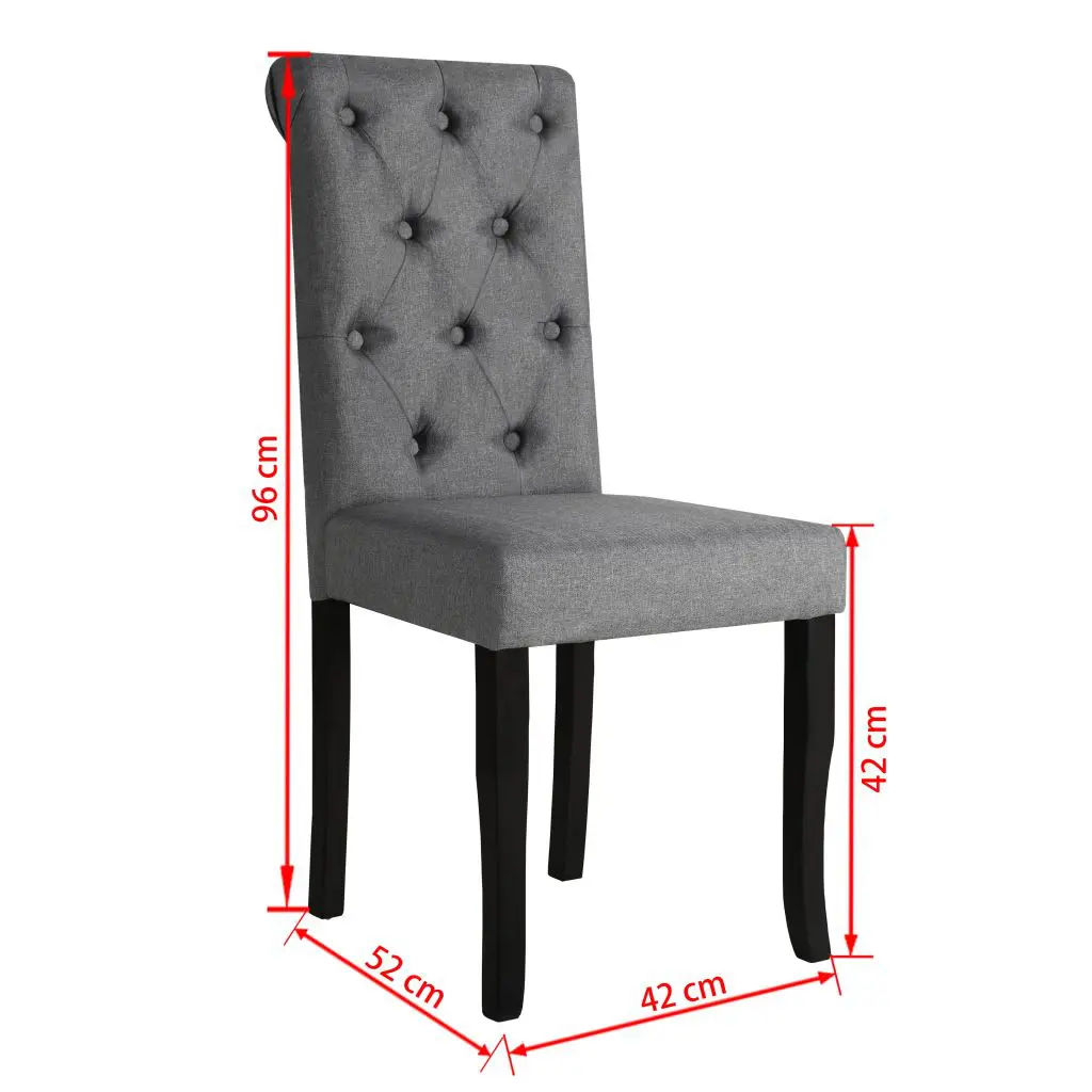 vidaXL Dining Chairs 4 pcs Dark Grey Fabric