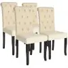 vidaXL Dining Chairs 4 pcs Cream Fabric