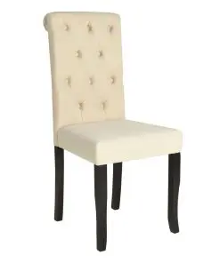 vidaXL Dining Chairs 4 pcs Cream Fabric