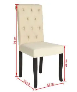 vidaXL Dining Chairs 4 pcs Cream Fabric