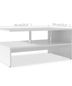 vidaXL Coffee Table Chipboard 90x59x42 cm White