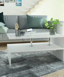 vidaXL Coffee Table Chipboard 90x59x42 cm White