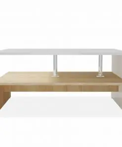 vidaXL Coffee Table Chipboard 90x59x42 cm Oak and White