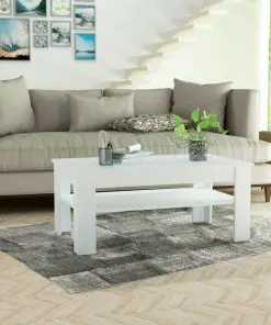 vidaXL Coffee Table Chipboard 110x65x48 cm White