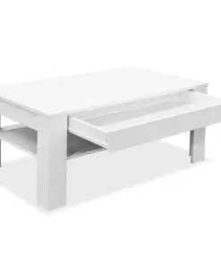 vidaXL Coffee Table Chipboard 110x65x48 cm White