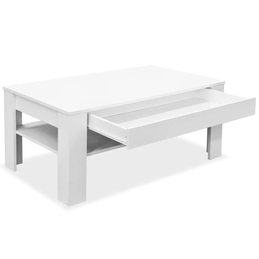 vidaXL Coffee Table Chipboard 110x65x48 cm White