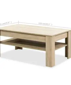 vidaXL Coffee Table Chipboard 110x65x48 cm Oak