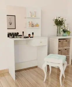 vidaXL Dressing Table Chipboard 75x40x141 cm White