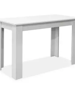 vidaXL Dining Table and Benches 3 Pieces Chipboard White