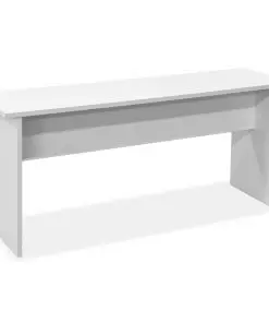 vidaXL Dining Table and Benches 3 Pieces Chipboard White