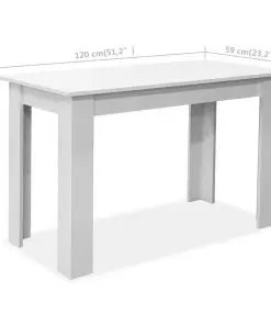 vidaXL Dining Table and Benches 3 Pieces Chipboard White