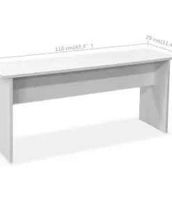 vidaXL Dining Table and Benches 3 Pieces Chipboard White