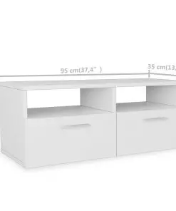 vidaXL TV Cabinet Chipboard 95x35x36 cm White