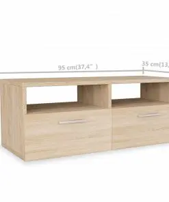 vidaXL TV Cabinet Chipboard 95x35x36 cm Oak