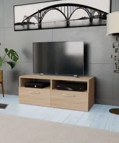 vidaXL TV Cabinet Chipboard 95x35x36 cm Oak