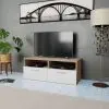 vidaXL TV Cabinet Chipboard 95x35x36 cm Oak and White