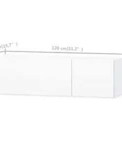 vidaXL TV Cabinet Chipboard 120x40x34 cm High Gloss White