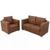 vidaXL Sofa Set 2 Pieces Artificial Suede Leather