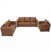 vidaXL Sofa Set 3 Pieces Artificial Suede Leather