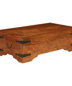 vidaXL Coffee Table Solid Acacia Wood Sheesham Finish 110x55x35 cm