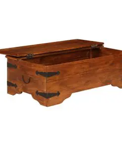 vidaXL Coffee Table Solid Acacia Wood Sheesham Finish 110x55x35 cm