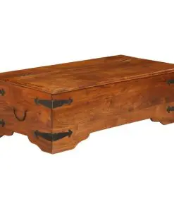 vidaXL Coffee Table Solid Acacia Wood Sheesham Finish 110x55x35 cm