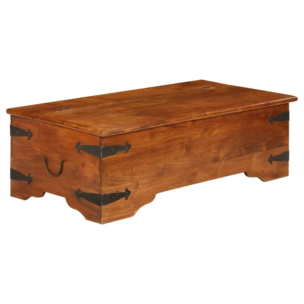 vidaXL Coffee Table Solid Acacia Wood Sheesham Finish 110x55x35 cm