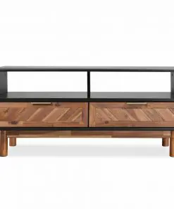 vidaXL TV Cabinet Solid Acacia Wood 100x35x45 cm