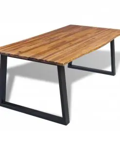 vidaXL Dining Table Solid Acacia Wood 200x90x75 cm