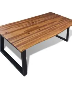 vidaXL Dining Table Solid Acacia Wood 200x90x75 cm