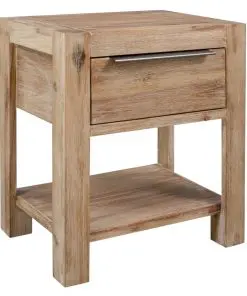 vidaXL Nightstand with Drawer 40x30x48 cm Solid Acacia Wood