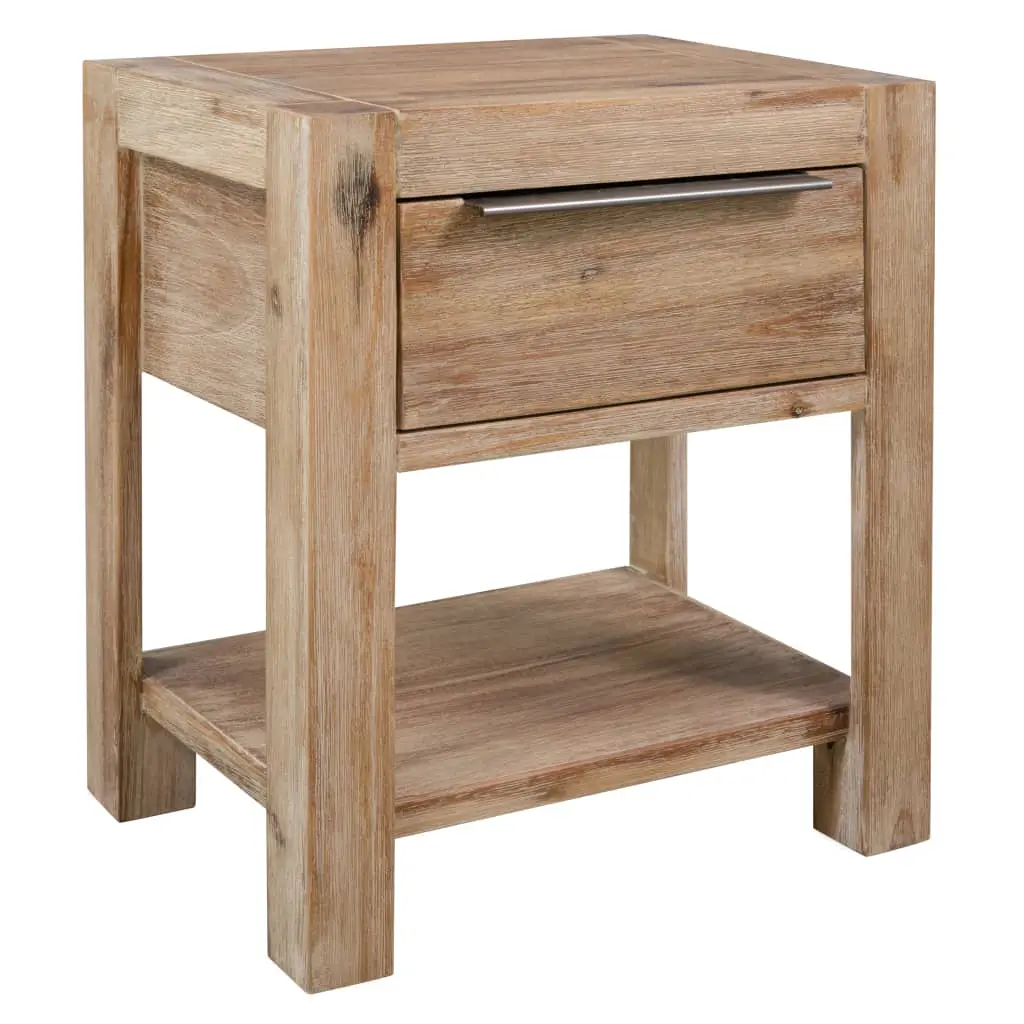 vidaXL Nightstand with Drawer 40x30x48 cm Solid Acacia Wood
