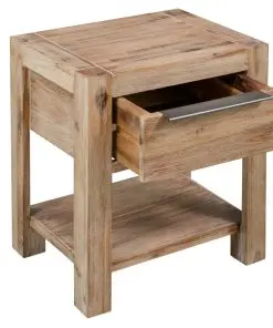 vidaXL Nightstand with Drawer 40x30x48 cm Solid Acacia Wood