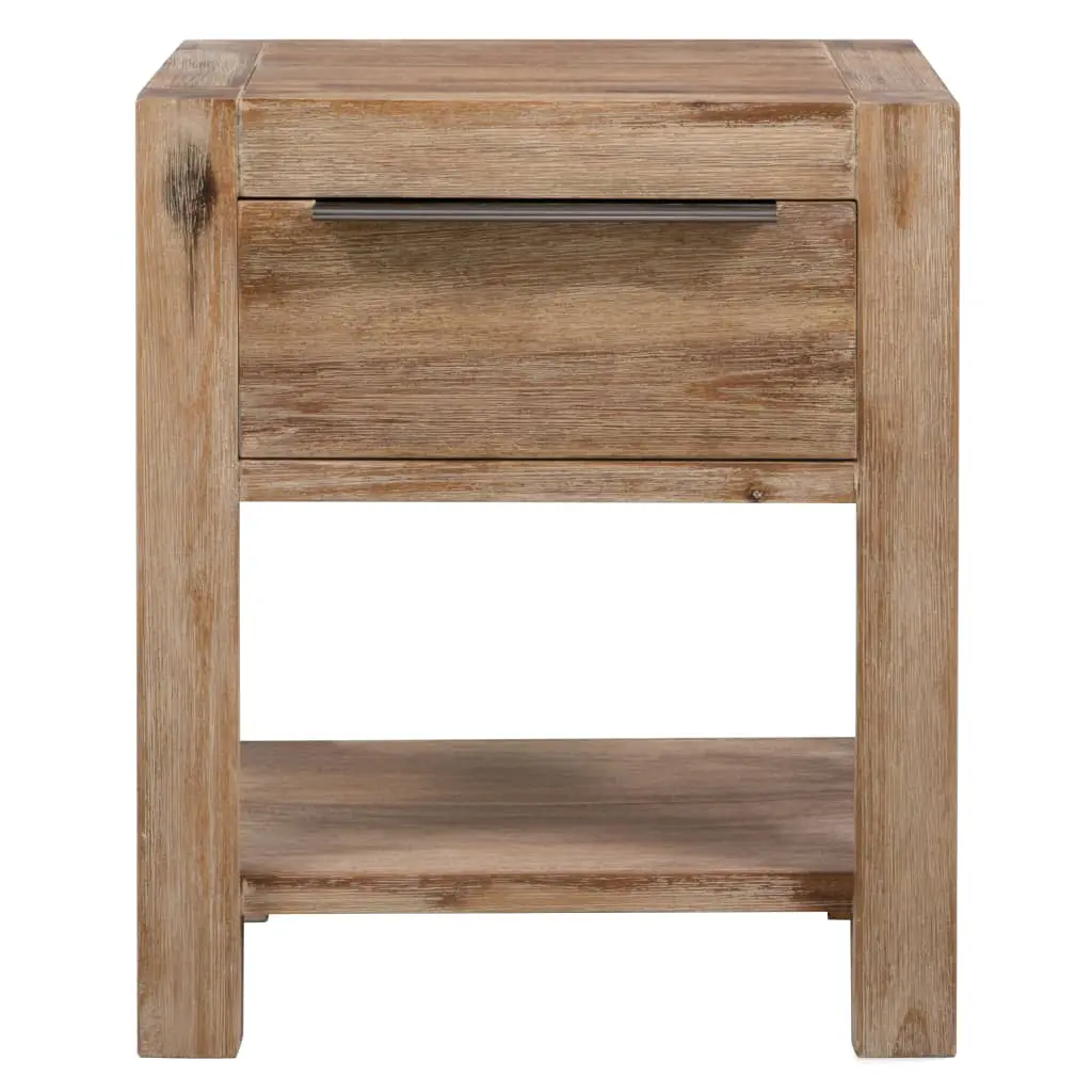 vidaXL Nightstand with Drawer 40x30x48 cm Solid Acacia Wood