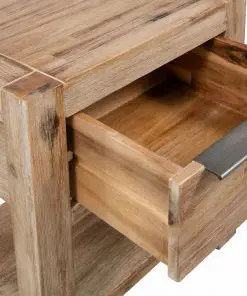 vidaXL Nightstand with Drawer 40x30x48 cm Solid Acacia Wood