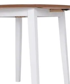 vidaXL Dining Set 3 Pieces MDF and Rubberwood White