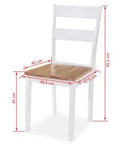 vidaXL Dining Set 3 Pieces MDF and Rubberwood White