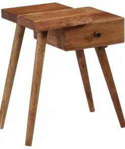 vidaXL Bedside Table Solid Acacia Wood 45x32x55 cm