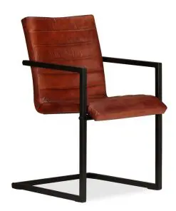 vidaXL Dining Chairs 2 pcs Brown Real Leather